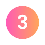 farbiger Button mit Nummer 3